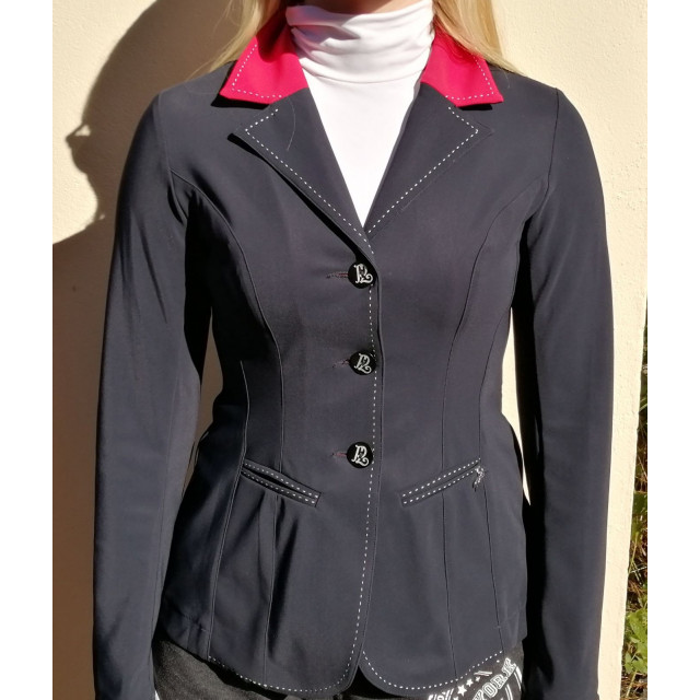 Veste Penelope Leprevost marine col rouge