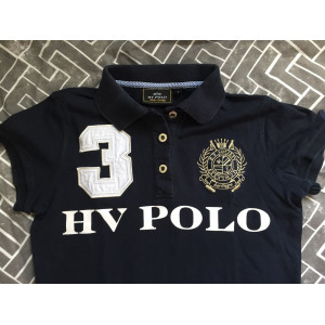 Polo manches courtes HV POLO bleu marine et beige