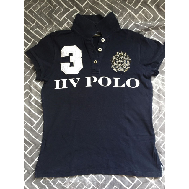 Polo manches courtes HV POLO bleu marine et beige