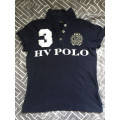 Polo manches courtes HV POLO bleu marine et beige