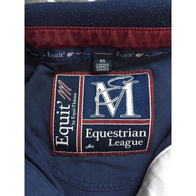 Polo Equithème bleu marine, bordeau, blanc