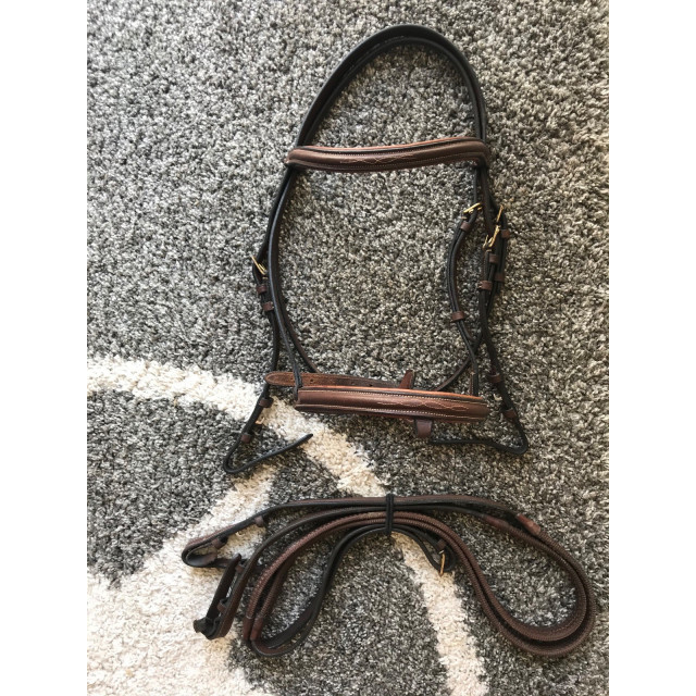 Filet et rênes Éric Thomas cob/cheval marron