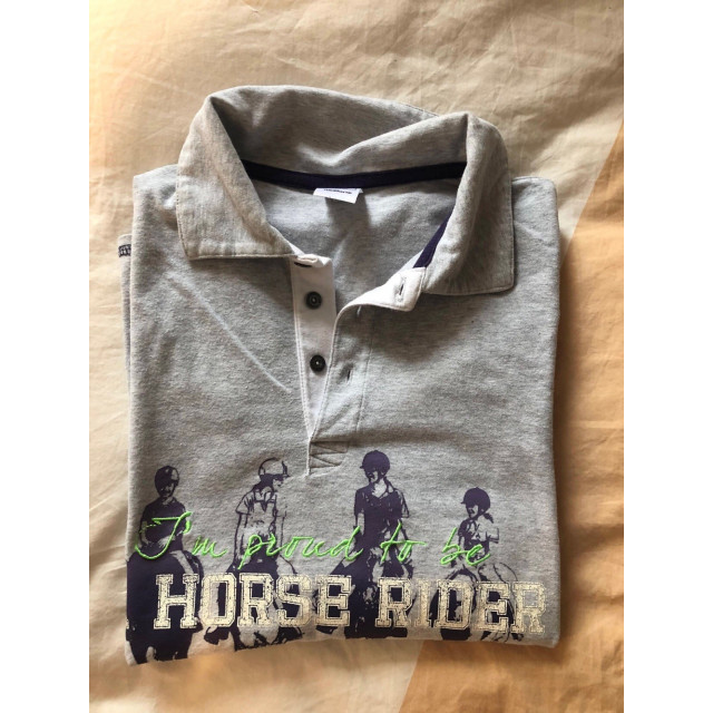 Polo gris manches longues