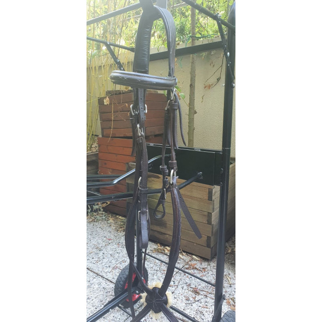 filet muserolle croisée  marron avec moumoute taille COB