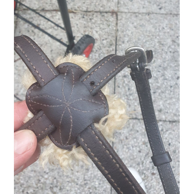 filet muserolle croisée  marron avec moumoute taille COB