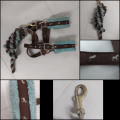 Licol avec longe bleu et marron Padd