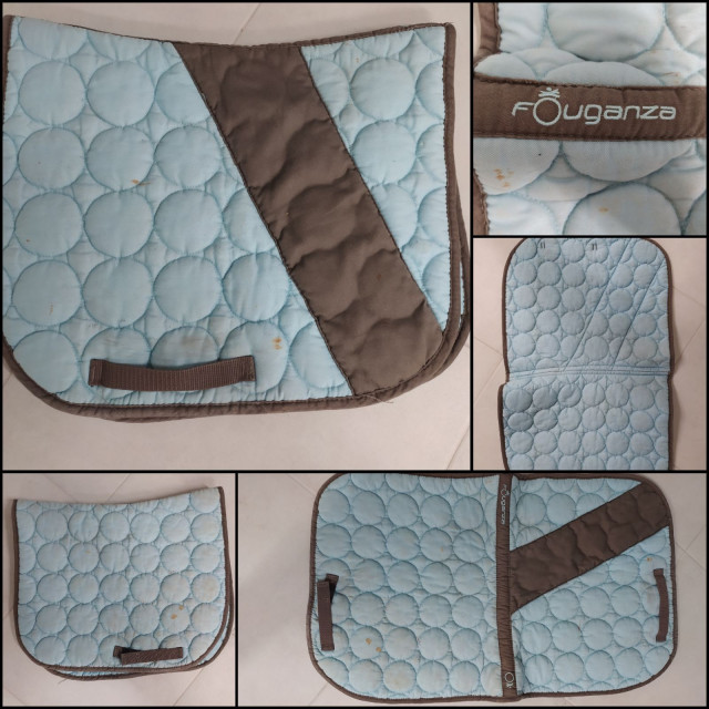 Tapis bleu et marron Fouganza