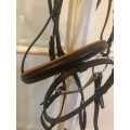 Bridon cuir marron orange