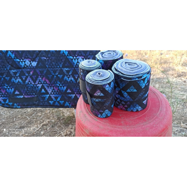 Ensemble complet tapis bonnet bande et licol