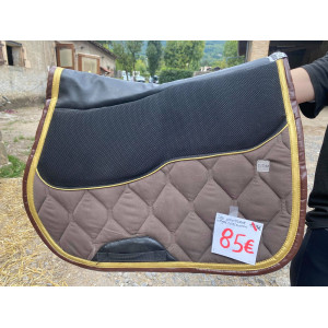 Tapis GEM Mesh marron avec amortisseur noir intégré taille cheval