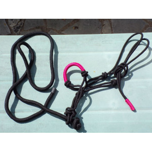 Licol éthologique noir et rose t.cob
