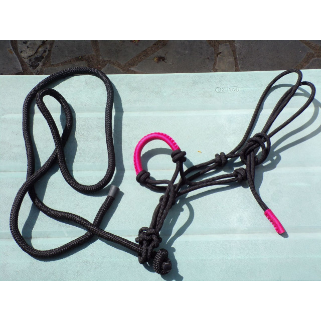 Licol éthologique noir et rose t.cob