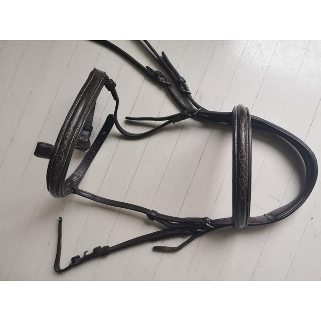 Filet Bridon Cuir Marron - Taille Cob