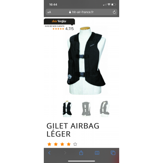Gilet air bag hit air