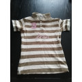 Polo rayé marron et beige taille S
