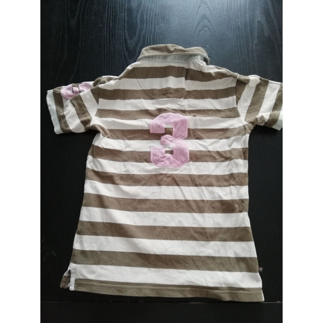 Polo rayé marron et beige taille S