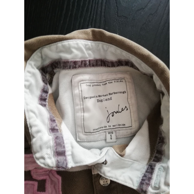 Polo rayé marron et beige taille S