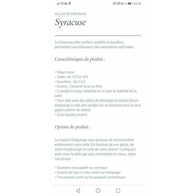 Selle Syracuse Bruno Delgrange