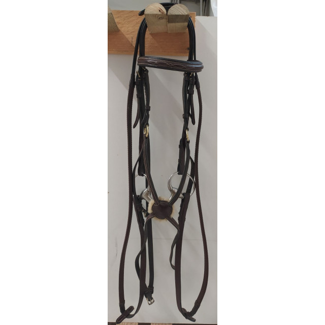 Bridon taille poney marron muserolle croisée padd