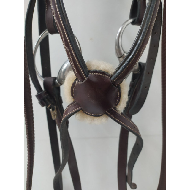 Bridon taille poney marron muserolle croisée padd