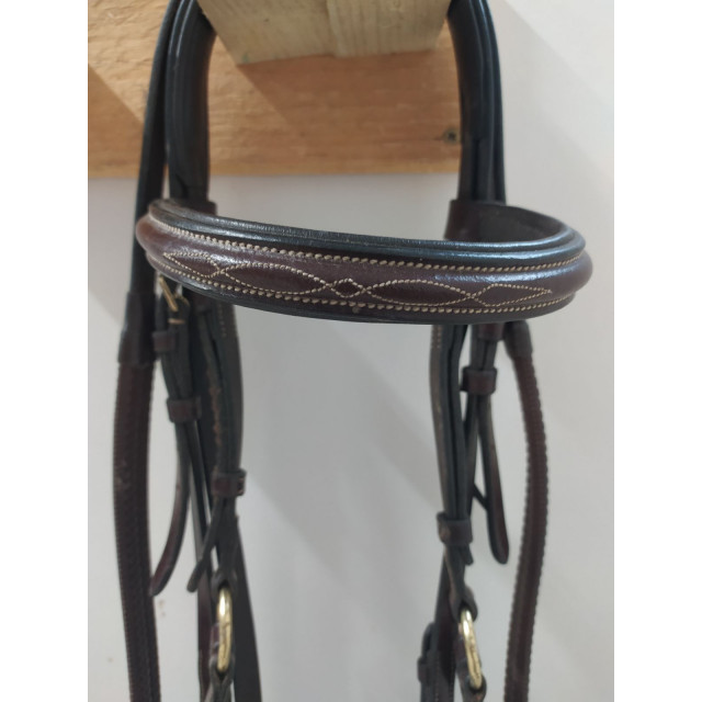Bridon taille poney marron muserolle croisée padd