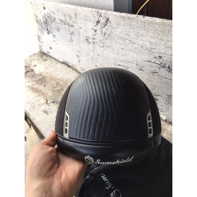 CASQUE SAMSHIELDS SWAROVSKI/ALCANTARA/CUIR