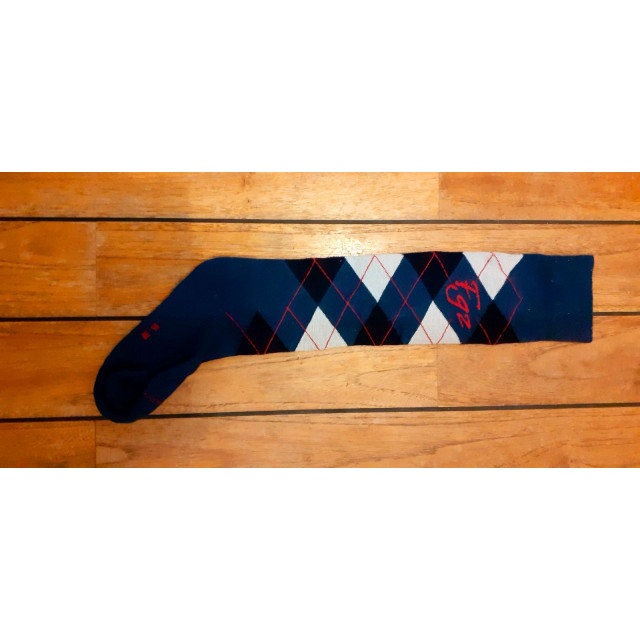 Chaussettes bleu marine, rose framboise et blanc cassé adultes losanges