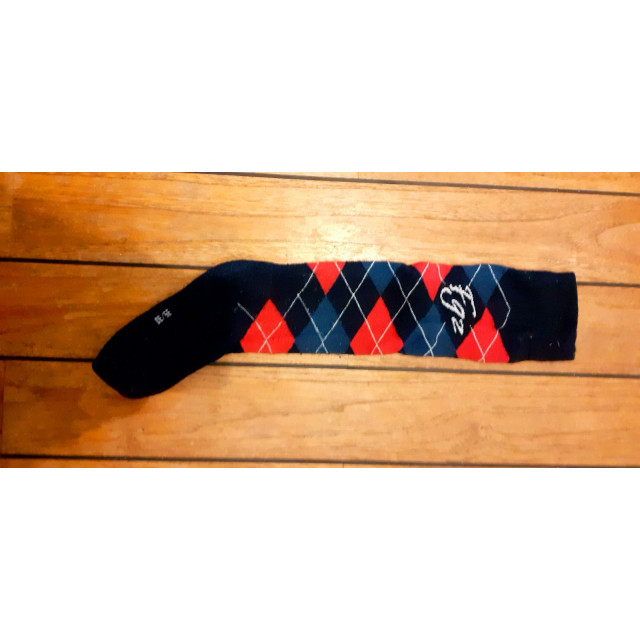 Chaussettes bleu marine, rose framboise et blanc cassé adultes losanges