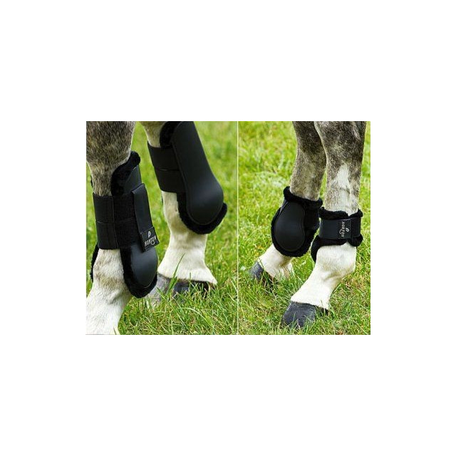 Ensemble guêtres + protèges-boulets noirs NORTON à moumoute