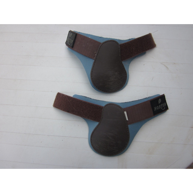 Ensemble guêtres + protège boulets Norton marron et bleu ciel