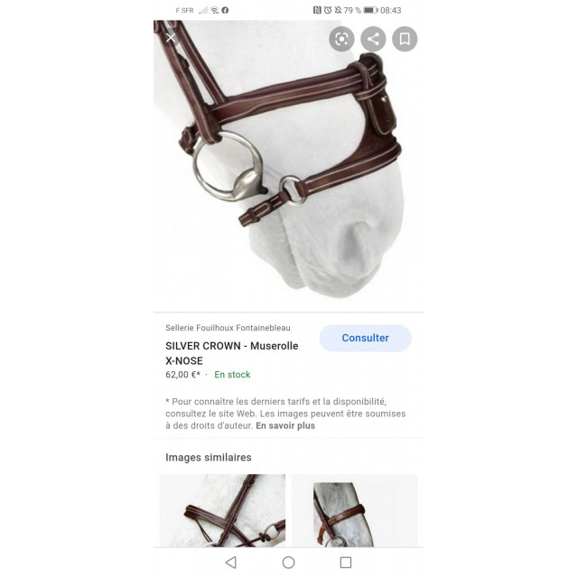 Muserolle X-nose silver crown