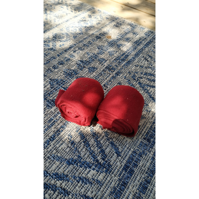 2 bandes de polo  bordeaux taille poney B