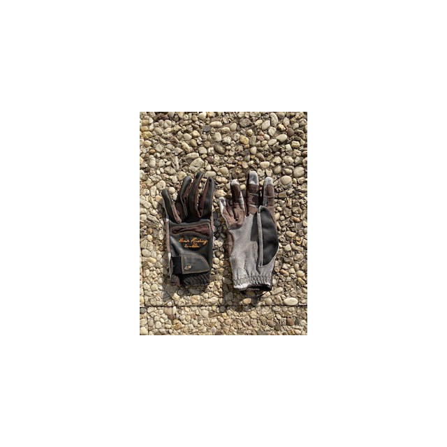 gants marrons et orange Fouganza