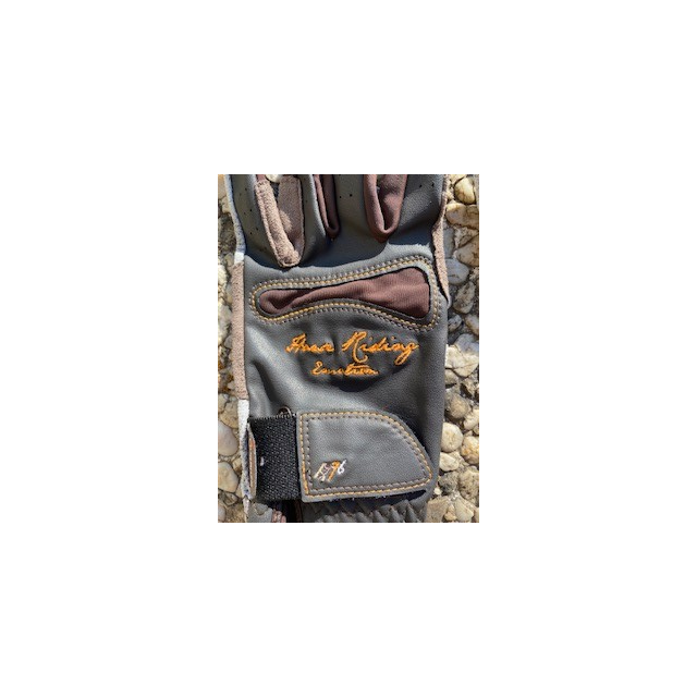 gants marrons et orange Fouganza