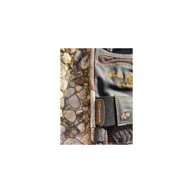 gants marrons et orange Fouganza