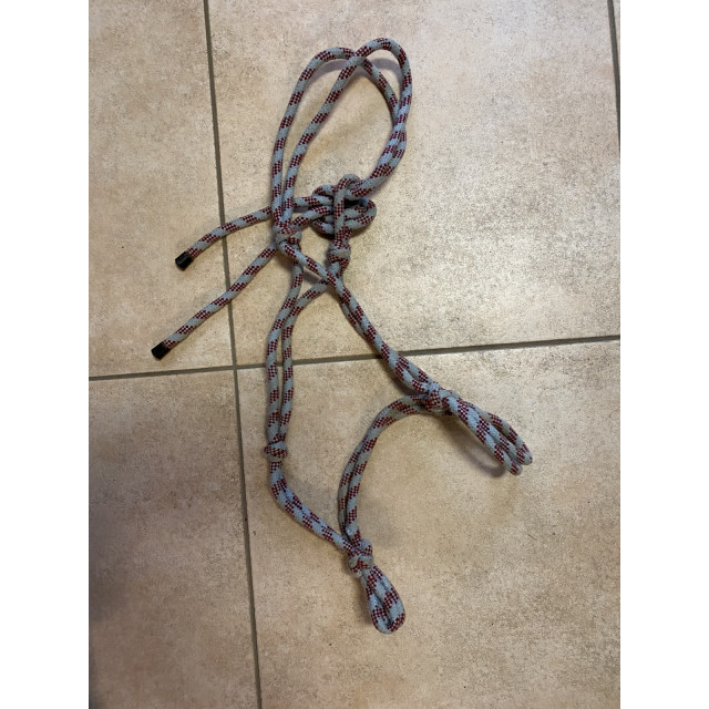 Licol en corde bleu ciel/bordeaux