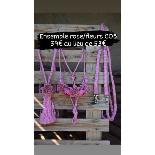 Ensemle etho rose COB à fleurs