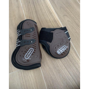 Ensemble guêtres et protèges boulets marrons