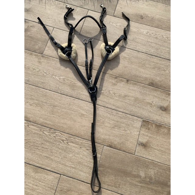 Collier de chasse/martingale 5 points avec mouton