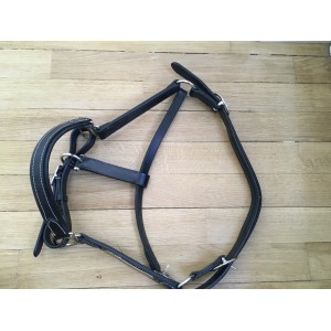 Licol en cuir noir Eric Thomas