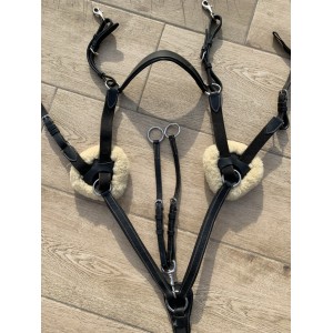 Collier de chasse/martingale 5 points avec mouton