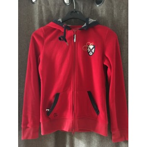 Veste polaire capuche rouge