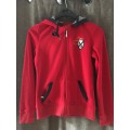 Veste polaire capuche rouge