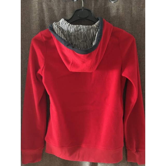 Veste polaire capuche rouge