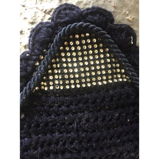 Bonnet poney bleu marine a strass