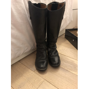 Bottes enfants en cuir noir