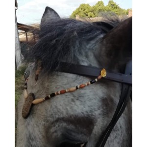 Frontal cuir et perles