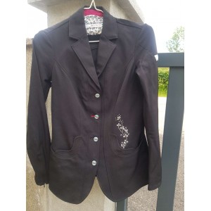 Veste de concours Animo Lenora noire strass fleurs