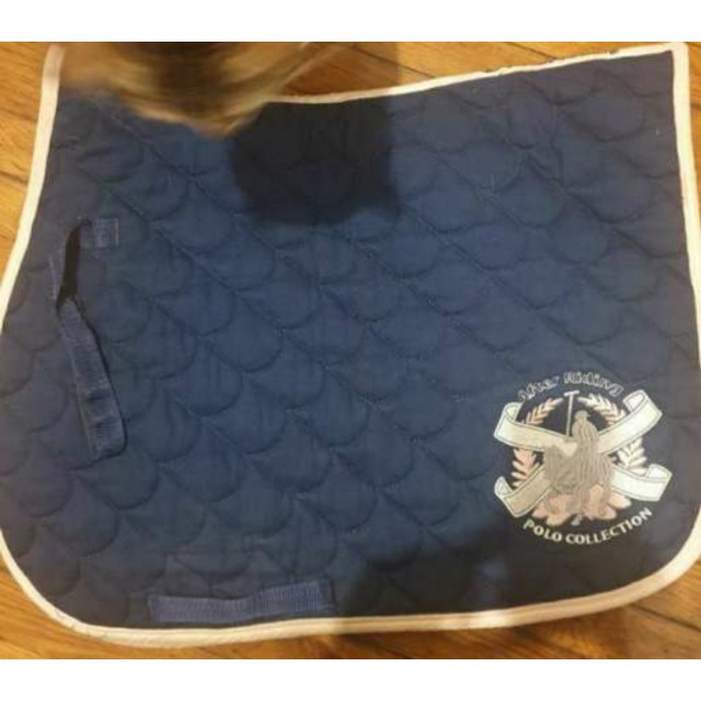 Tapis de selle bleu marine rose pâle