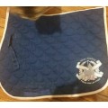 Tapis de selle bleu marine rose pâle